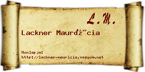 Lackner Maurícia névjegykártya